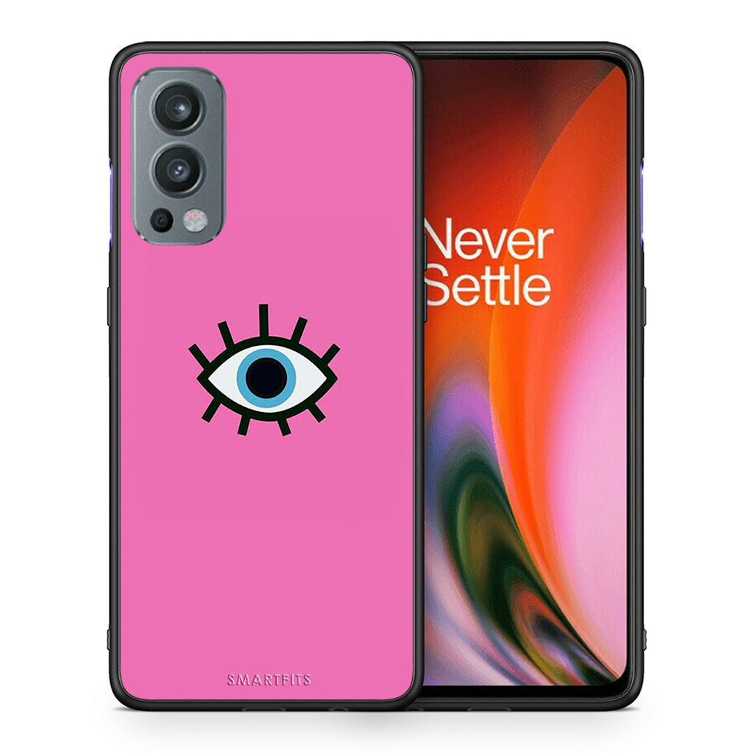 Θήκη OnePlus Nord 2 5G Blue Eye Pink από τη Smartfits με σχέδιο στο πίσω μέρος και μαύρο περίβλημα | OnePlus Nord 2 5G Blue Eye Pink case with colorful back and black bezels