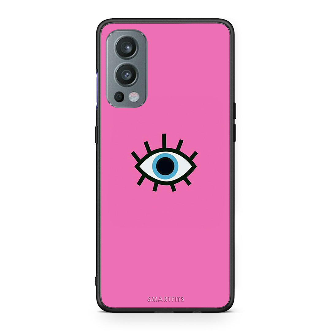 OnePlus Nord 2 5G Blue Eye Pink θήκη από τη Smartfits με σχέδιο στο πίσω μέρος και μαύρο περίβλημα | Smartphone case with colorful back and black bezels by Smartfits