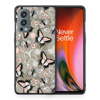 Thumbnail for Θήκη OnePlus Nord 2 5G Butterflies Boho από τη Smartfits με σχέδιο στο πίσω μέρος και μαύρο περίβλημα | OnePlus Nord 2 5G Butterflies Boho case with colorful back and black bezels