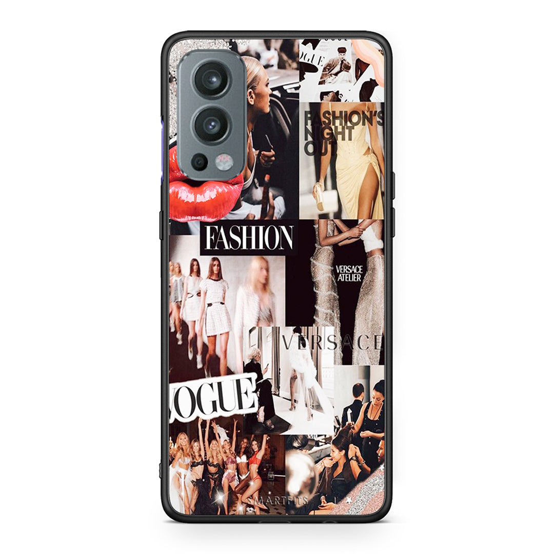 OnePlus Nord 2 5G Collage Fashion Θήκη Αγίου Βαλεντίνου από τη Smartfits με σχέδιο στο πίσω μέρος και μαύρο περίβλημα | Smartphone case with colorful back and black bezels by Smartfits