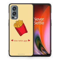 Thumbnail for Θήκη Αγίου Βαλεντίνου OnePlus Nord 2 5G Fries Before Guys από τη Smartfits με σχέδιο στο πίσω μέρος και μαύρο περίβλημα | OnePlus Nord 2 5G Fries Before Guys case with colorful back and black bezels