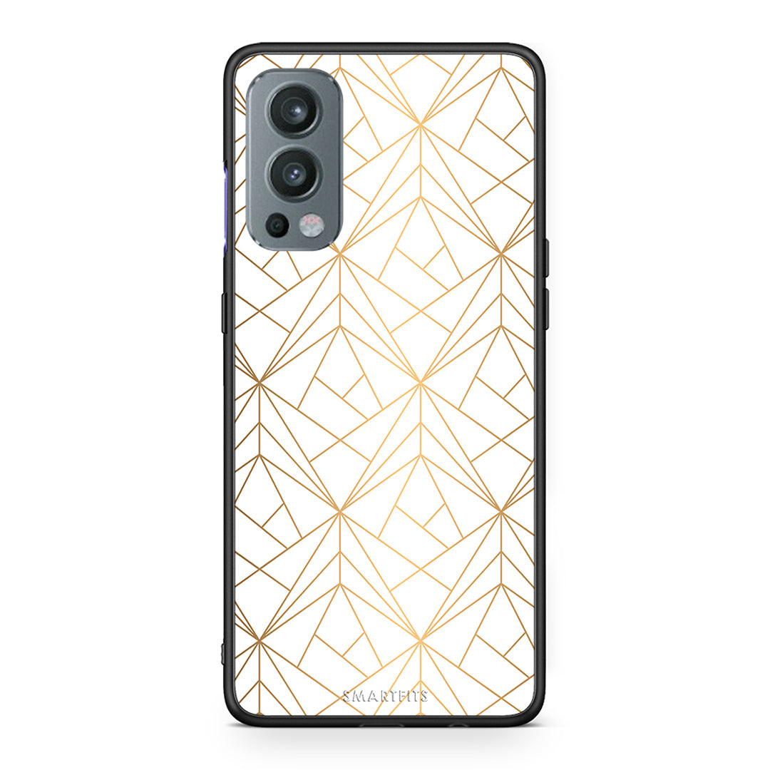 111 - OnePlus Nord 2 5G Luxury White Geometric case, cover, bumper