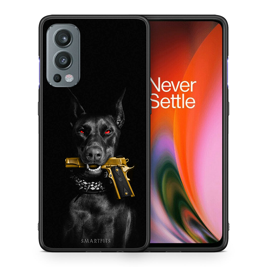 Θήκη Αγίου Βαλεντίνου OnePlus Nord 2 5G Golden Gun από τη Smartfits με σχέδιο στο πίσω μέρος και μαύρο περίβλημα | OnePlus Nord 2 5G Golden Gun case with colorful back and black bezels