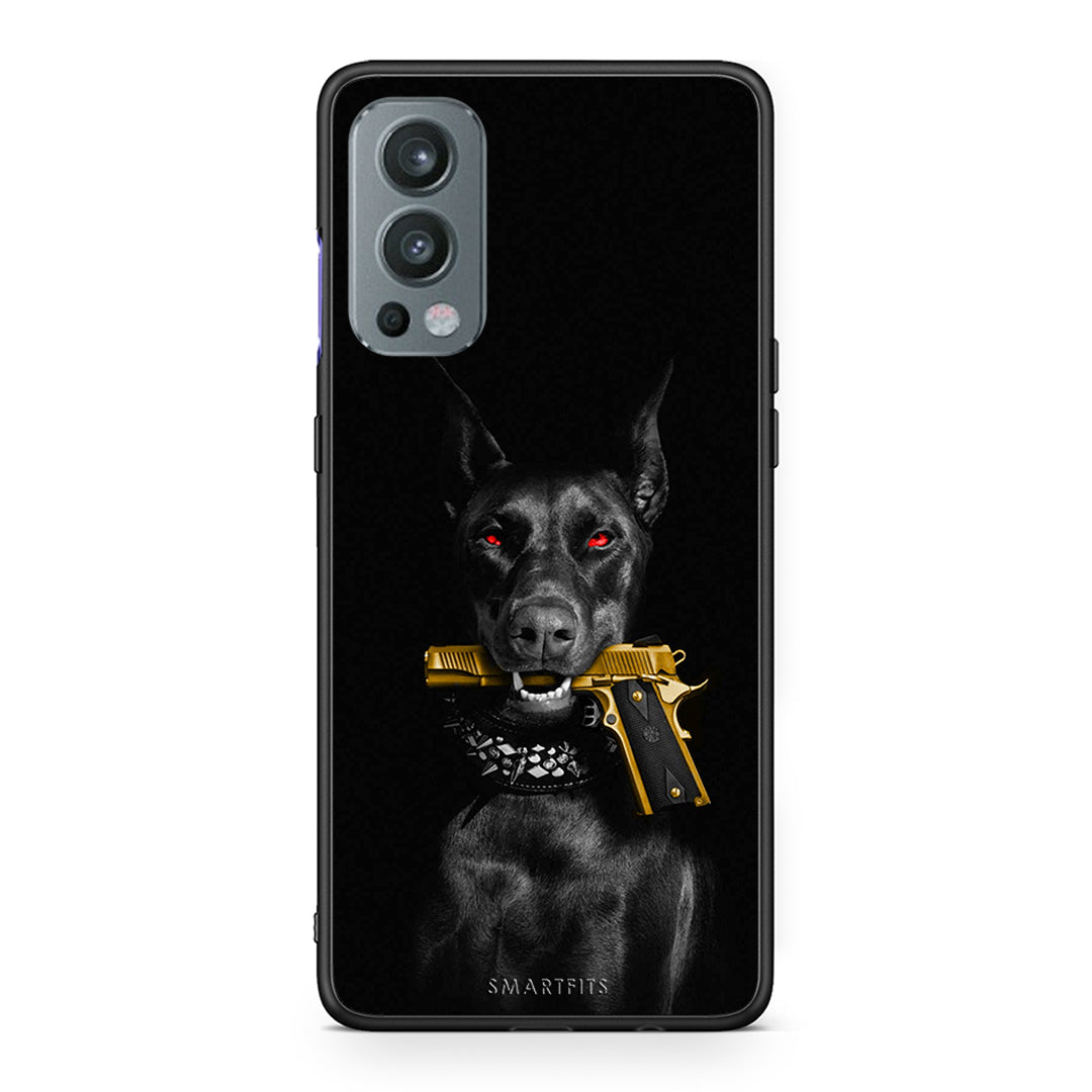 OnePlus Nord 2 5G Golden Gun Θήκη Αγίου Βαλεντίνου από τη Smartfits με σχέδιο στο πίσω μέρος και μαύρο περίβλημα | Smartphone case with colorful back and black bezels by Smartfits