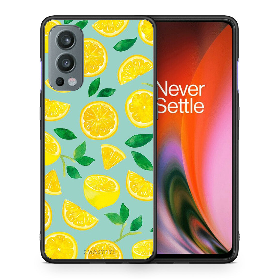 Θήκη OnePlus Nord 2 5G Lemons από τη Smartfits με σχέδιο στο πίσω μέρος και μαύρο περίβλημα | OnePlus Nord 2 5G Lemons case with colorful back and black bezels