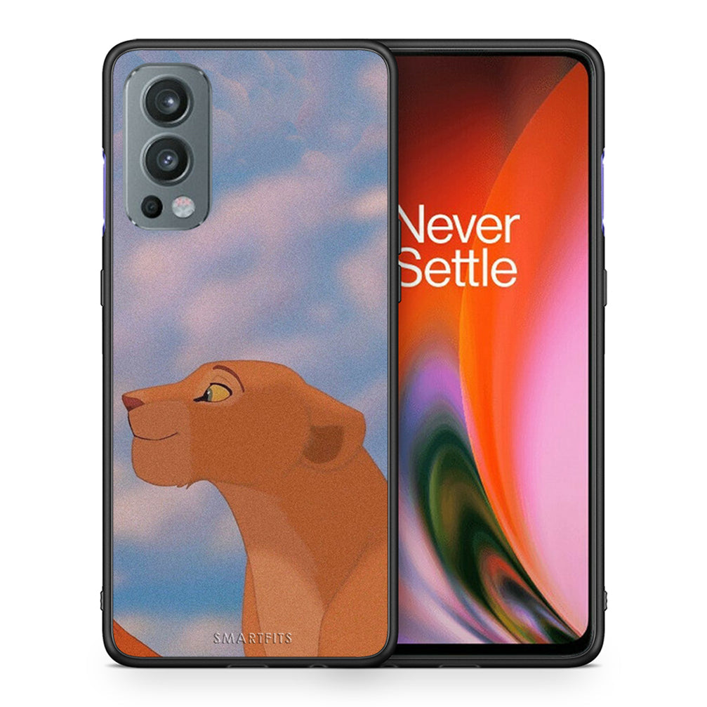 Θήκη Αγίου Βαλεντίνου OnePlus Nord 2 5G Lion Love 2 από τη Smartfits με σχέδιο στο πίσω μέρος και μαύρο περίβλημα | OnePlus Nord 2 5G Lion Love 2 case with colorful back and black bezels