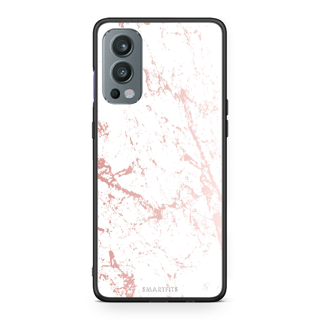116 - OnePlus Nord 2 5G Pink Splash Marble case, cover, bumper