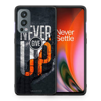 Thumbnail for Θήκη Αγίου Βαλεντίνου OnePlus Nord 2 5G Never Give Up από τη Smartfits με σχέδιο στο πίσω μέρος και μαύρο περίβλημα | OnePlus Nord 2 5G Never Give Up case with colorful back and black bezels