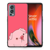 Thumbnail for Θήκη Αγίου Βαλεντίνου OnePlus Nord 2 5G Pig Love 1 από τη Smartfits με σχέδιο στο πίσω μέρος και μαύρο περίβλημα | OnePlus Nord 2 5G Pig Love 1 case with colorful back and black bezels