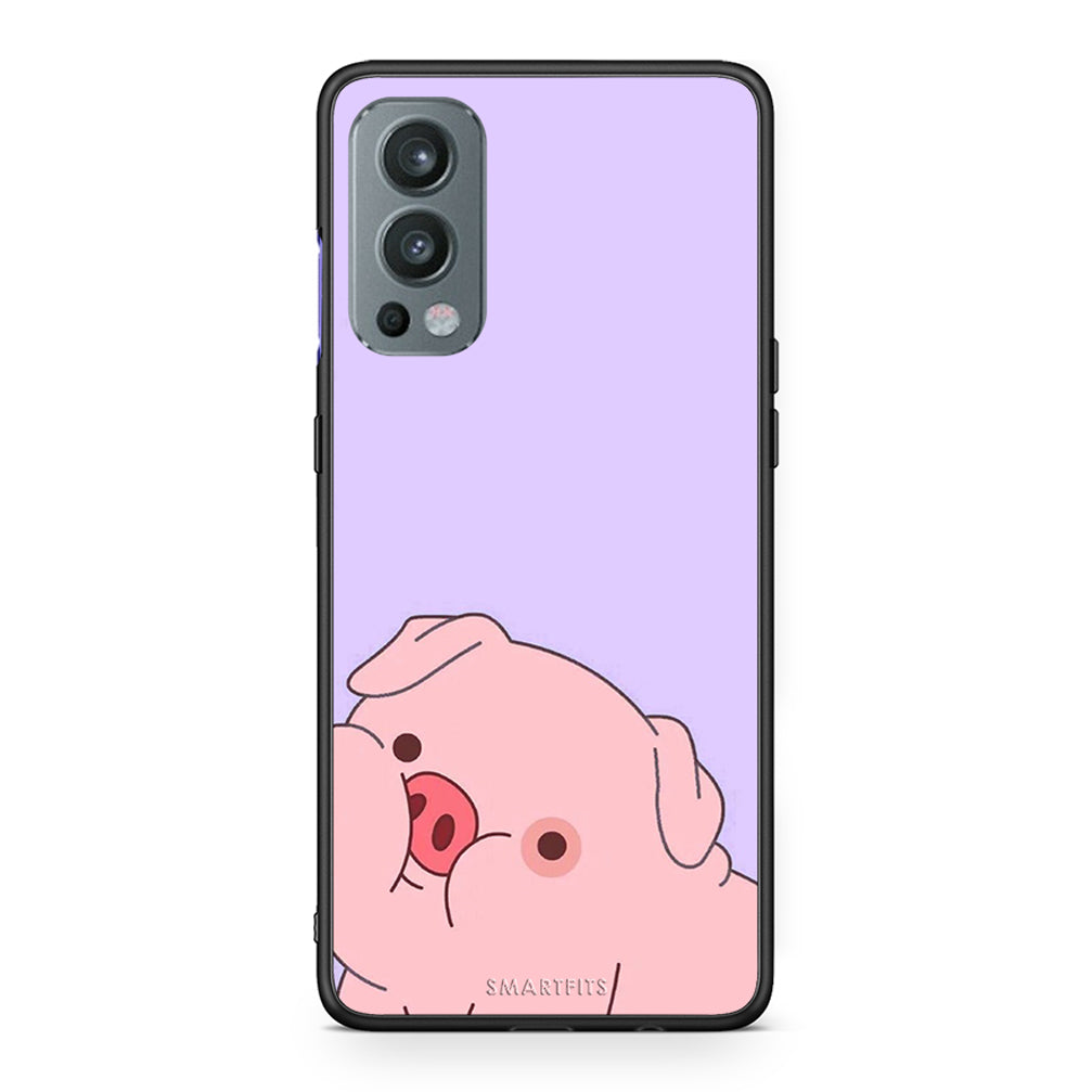 OnePlus Nord 2 5G Pig Love 2 Θήκη Αγίου Βαλεντίνου από τη Smartfits με σχέδιο στο πίσω μέρος και μαύρο περίβλημα | Smartphone case with colorful back and black bezels by Smartfits