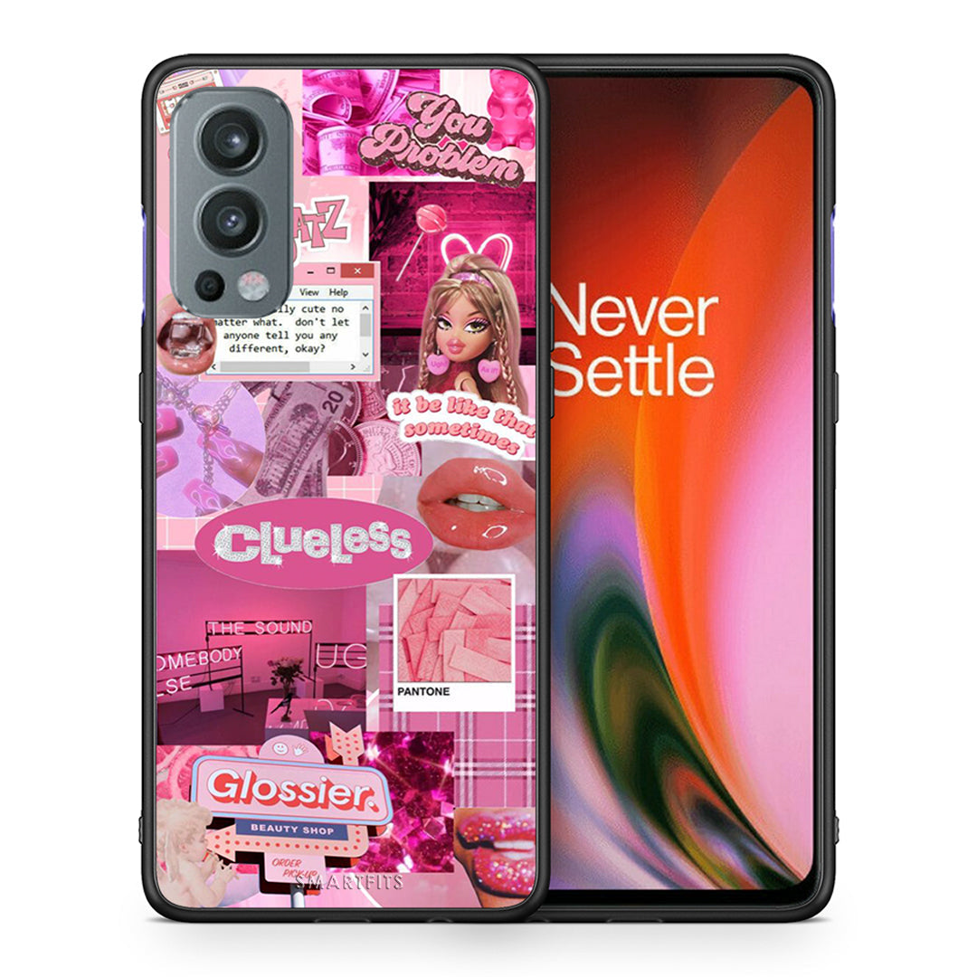 Θήκη Αγίου Βαλεντίνου OnePlus Nord 2 5G Pink Love από τη Smartfits με σχέδιο στο πίσω μέρος και μαύρο περίβλημα | OnePlus Nord 2 5G Pink Love case with colorful back and black bezels