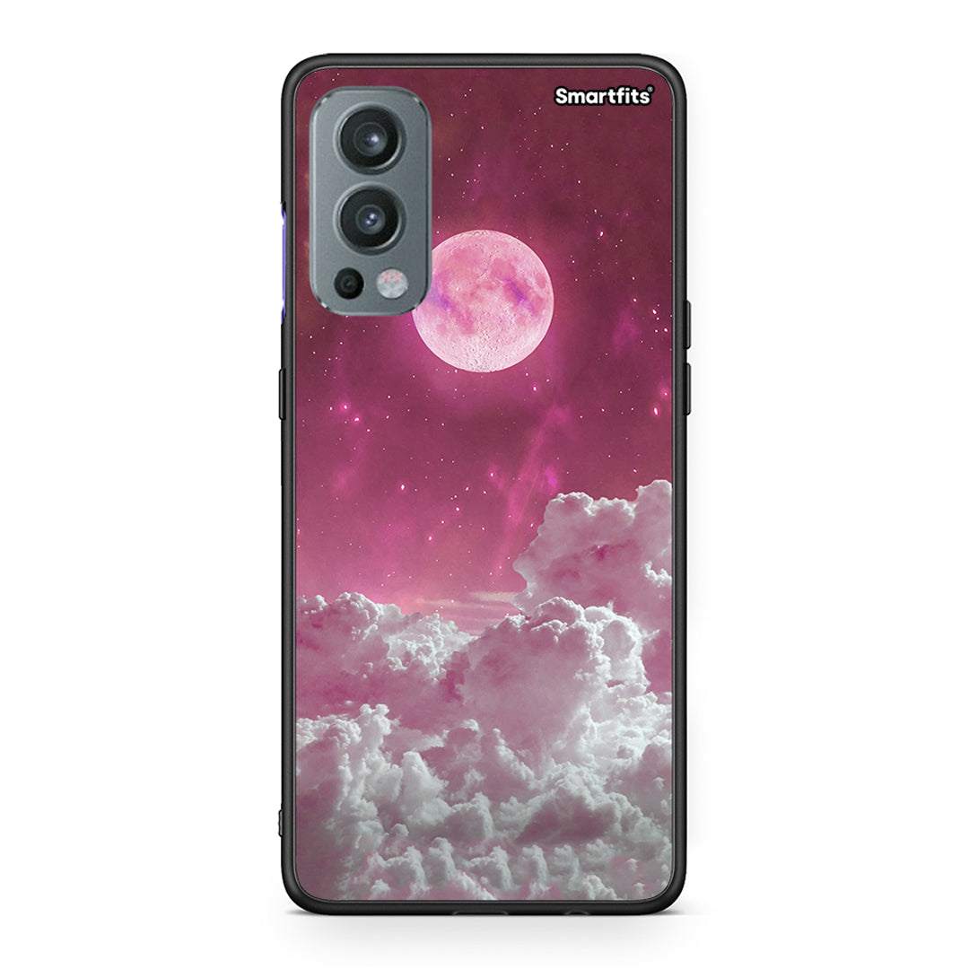 OnePlus Nord 2 5G Pink Moon Θήκη από τη Smartfits με σχέδιο στο πίσω μέρος και μαύρο περίβλημα | Smartphone case with colorful back and black bezels by Smartfits
