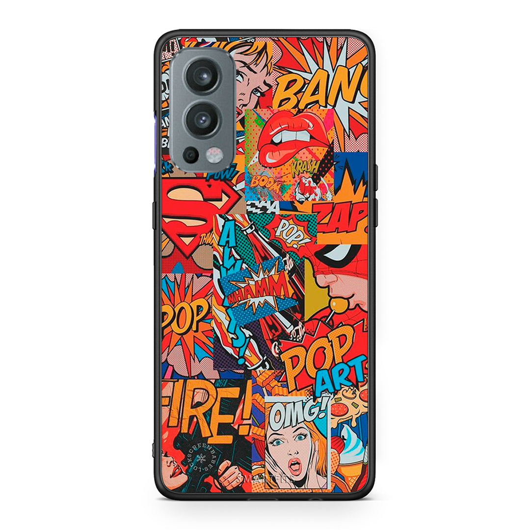 OnePlus Nord 2 5G PopArt OMG θήκη από τη Smartfits με σχέδιο στο πίσω μέρος και μαύρο περίβλημα | Smartphone case with colorful back and black bezels by Smartfits