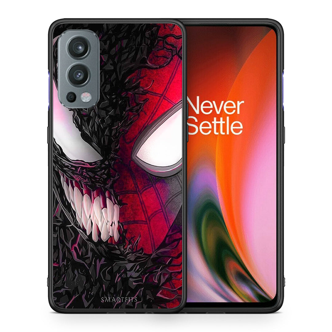 Θήκη OnePlus Nord 2 5G SpiderVenom PopArt από τη Smartfits με σχέδιο στο πίσω μέρος και μαύρο περίβλημα | OnePlus Nord 2 5G SpiderVenom PopArt case with colorful back and black bezels