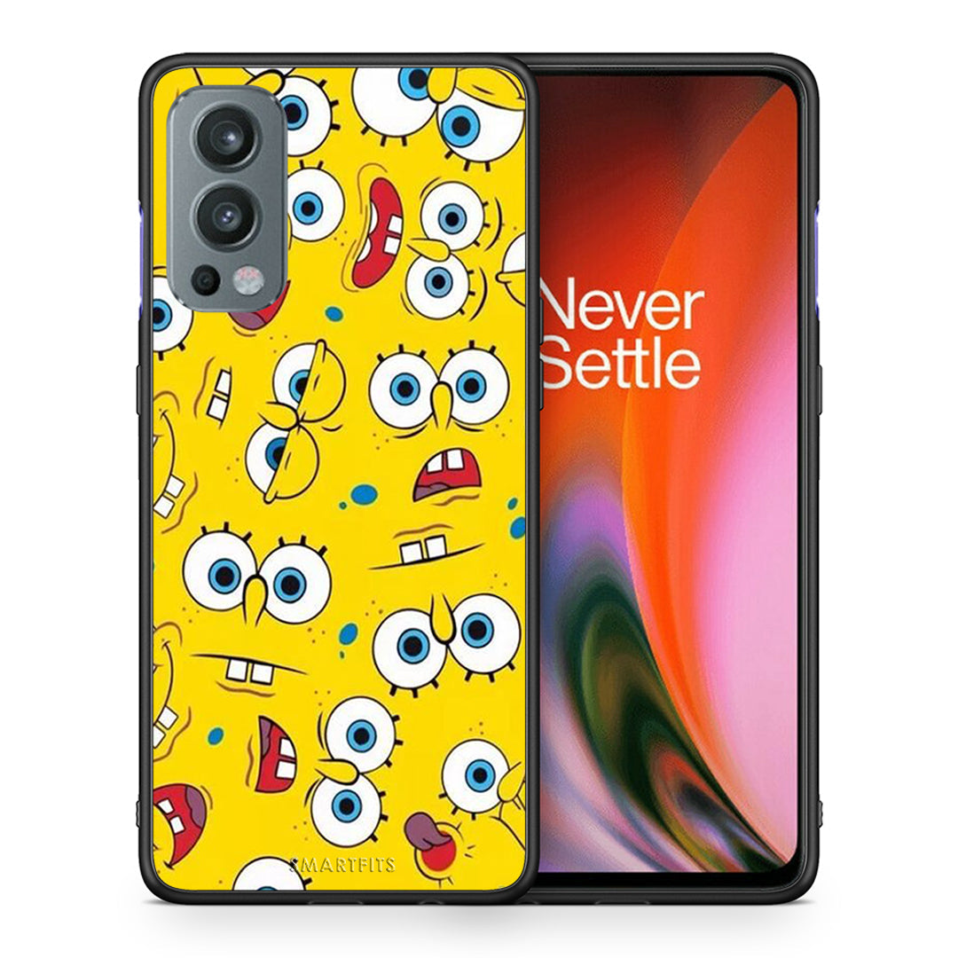 Θήκη OnePlus Nord 2 5G Sponge PopArt από τη Smartfits με σχέδιο στο πίσω μέρος και μαύρο περίβλημα | OnePlus Nord 2 5G Sponge PopArt case with colorful back and black bezels