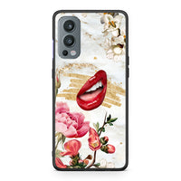 Thumbnail for OnePlus Nord 2 5G Red Lips θήκη από τη Smartfits με σχέδιο στο πίσω μέρος και μαύρο περίβλημα | Smartphone case with colorful back and black bezels by Smartfits