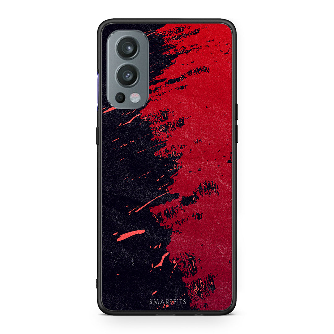 OnePlus Nord 2 5G Red Paint Θήκη Αγίου Βαλεντίνου από τη Smartfits με σχέδιο στο πίσω μέρος και μαύρο περίβλημα | Smartphone case with colorful back and black bezels by Smartfits