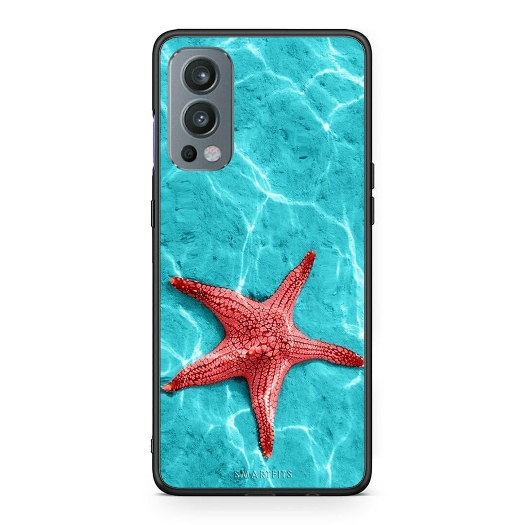 OnePlus Nord 2 5G Red Starfish Θήκη από τη Smartfits με σχέδιο στο πίσω μέρος και μαύρο περίβλημα | Smartphone case with colorful back and black bezels by Smartfits