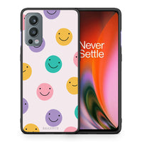 Thumbnail for Θήκη OnePlus Nord 2 5G Smiley Faces από τη Smartfits με σχέδιο στο πίσω μέρος και μαύρο περίβλημα | OnePlus Nord 2 5G Smiley Faces case with colorful back and black bezels