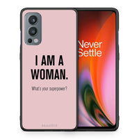 Thumbnail for Θήκη OnePlus Nord 2 5G Superpower Woman από τη Smartfits με σχέδιο στο πίσω μέρος και μαύρο περίβλημα | OnePlus Nord 2 5G Superpower Woman case with colorful back and black bezels
