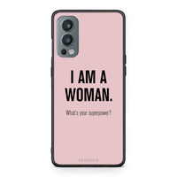 Thumbnail for OnePlus Nord 2 5G Superpower Woman θήκη από τη Smartfits με σχέδιο στο πίσω μέρος και μαύρο περίβλημα | Smartphone case with colorful back and black bezels by Smartfits