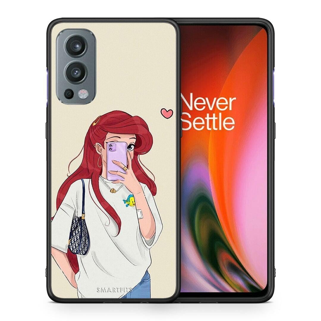 Θήκη OnePlus Nord 2 5G Walking Mermaid από τη Smartfits με σχέδιο στο πίσω μέρος και μαύρο περίβλημα | OnePlus Nord 2 5G Walking Mermaid case with colorful back and black bezels