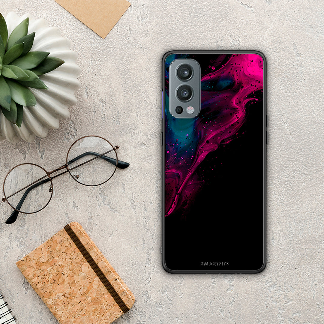 Watercolor Pink Black - OnePlus Nord 2 5G case