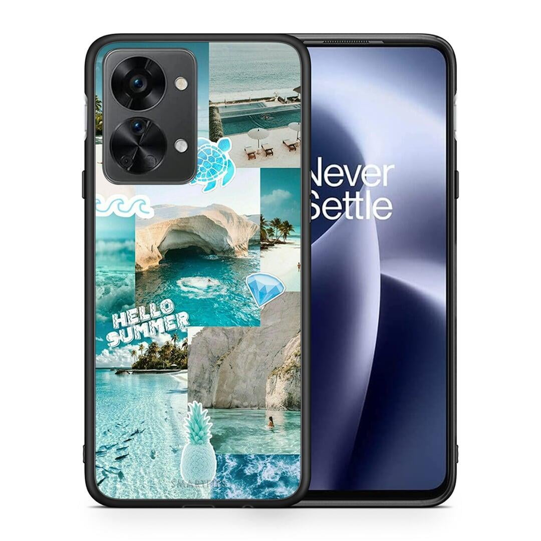 Θήκη OnePlus Nord 2T Aesthetic Summer από τη Smartfits με σχέδιο στο πίσω μέρος και μαύρο περίβλημα | OnePlus Nord 2T Aesthetic Summer case with colorful back and black bezels