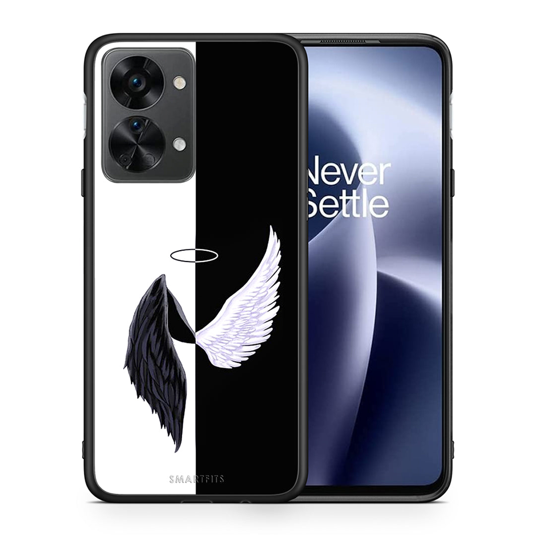 Θήκη OnePlus Nord 2T Angels Demons από τη Smartfits με σχέδιο στο πίσω μέρος και μαύρο περίβλημα | OnePlus Nord 2T Angels Demons case with colorful back and black bezels