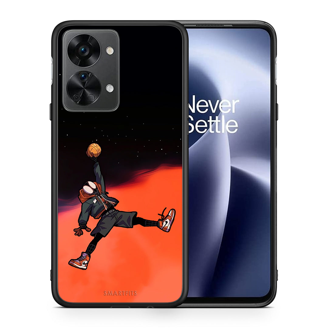 Θήκη OnePlus Nord 2T Basketball Hero από τη Smartfits με σχέδιο στο πίσω μέρος και μαύρο περίβλημα | OnePlus Nord 2T Basketball Hero case with colorful back and black bezels