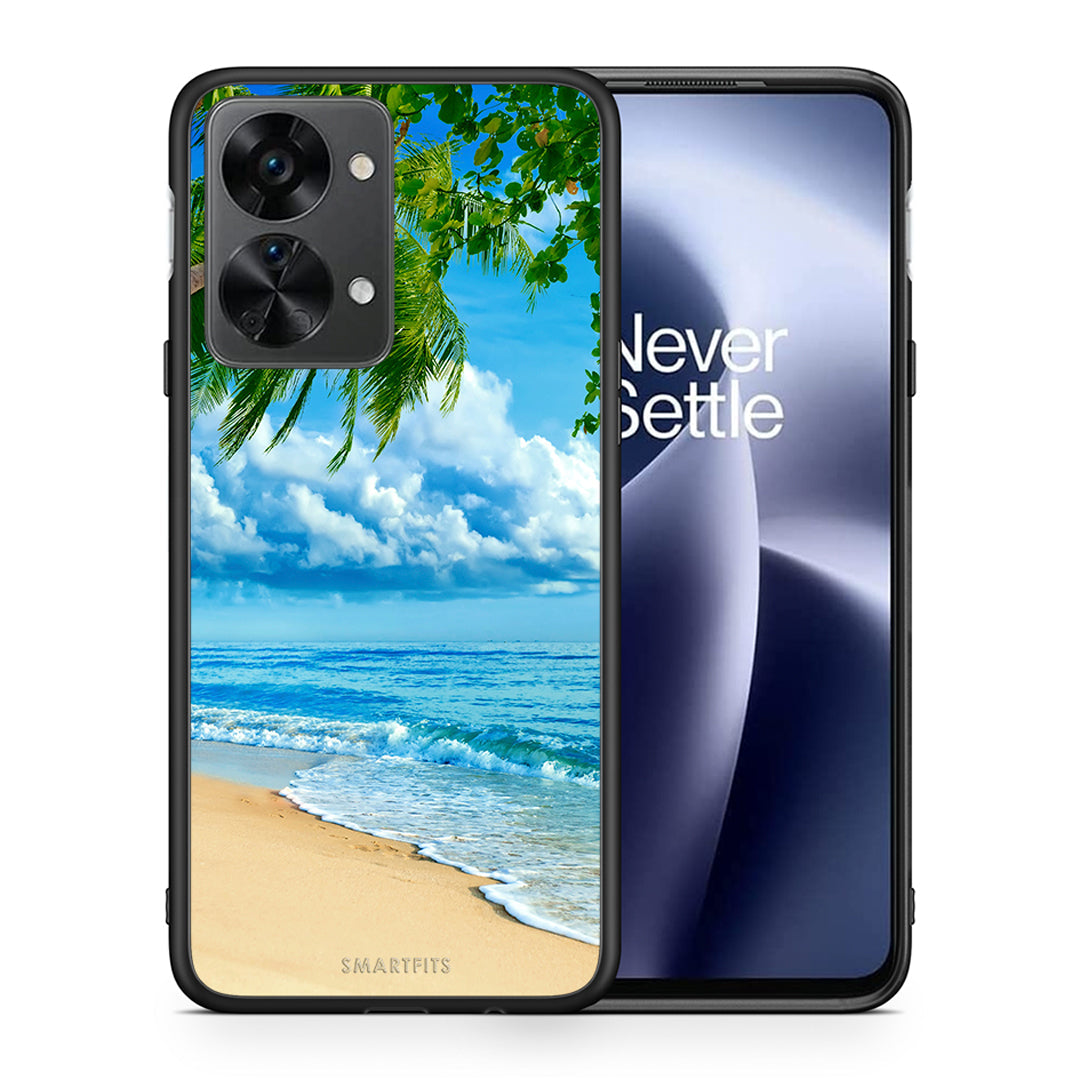 Θήκη OnePlus Nord 2T Beautiful Beach από τη Smartfits με σχέδιο στο πίσω μέρος και μαύρο περίβλημα | OnePlus Nord 2T Beautiful Beach case with colorful back and black bezels