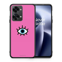 Thumbnail for Θήκη OnePlus Nord 2T Blue Eye Pink από τη Smartfits με σχέδιο στο πίσω μέρος και μαύρο περίβλημα | OnePlus Nord 2T Blue Eye Pink case with colorful back and black bezels