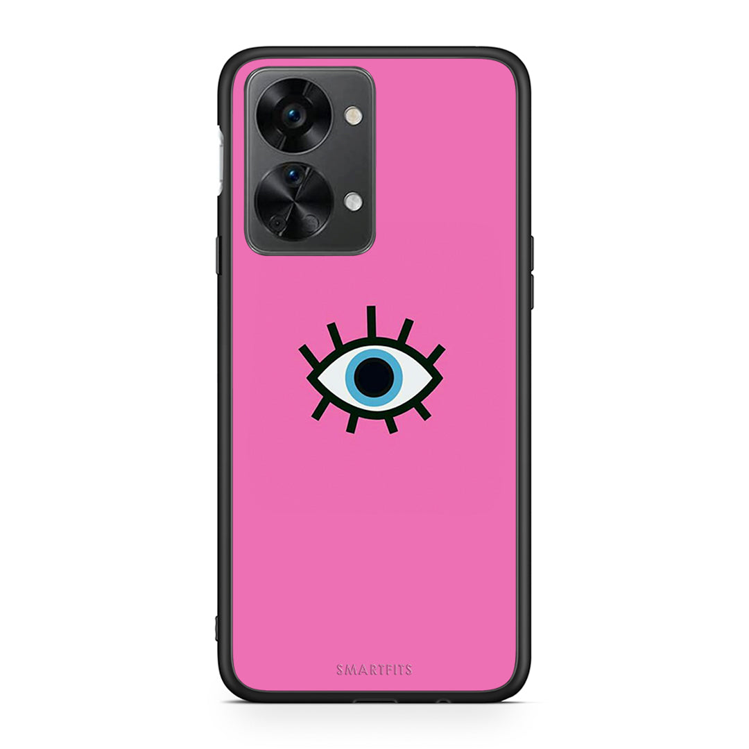 OnePlus Nord 2T Blue Eye Pink θήκη από τη Smartfits με σχέδιο στο πίσω μέρος και μαύρο περίβλημα | Smartphone case with colorful back and black bezels by Smartfits