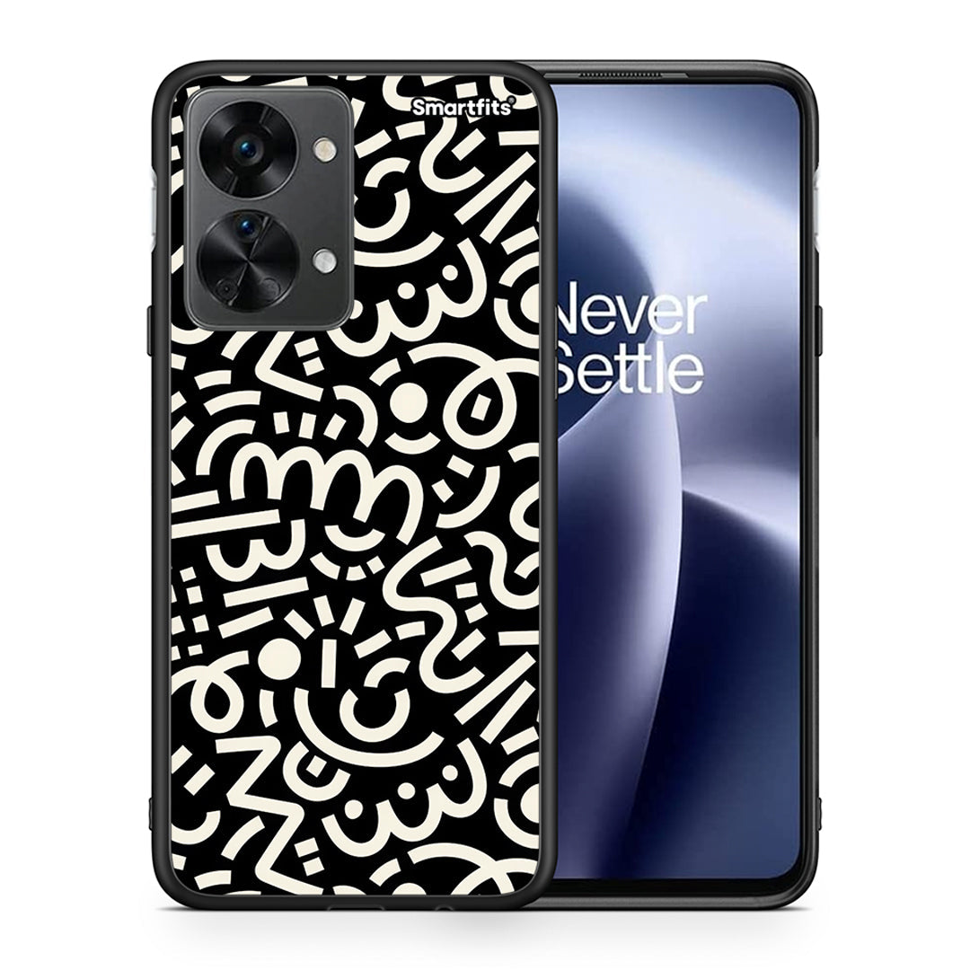 Θήκη OnePlus Nord 2T Doodle Art από τη Smartfits με σχέδιο στο πίσω μέρος και μαύρο περίβλημα | OnePlus Nord 2T Doodle Art case with colorful back and black bezels