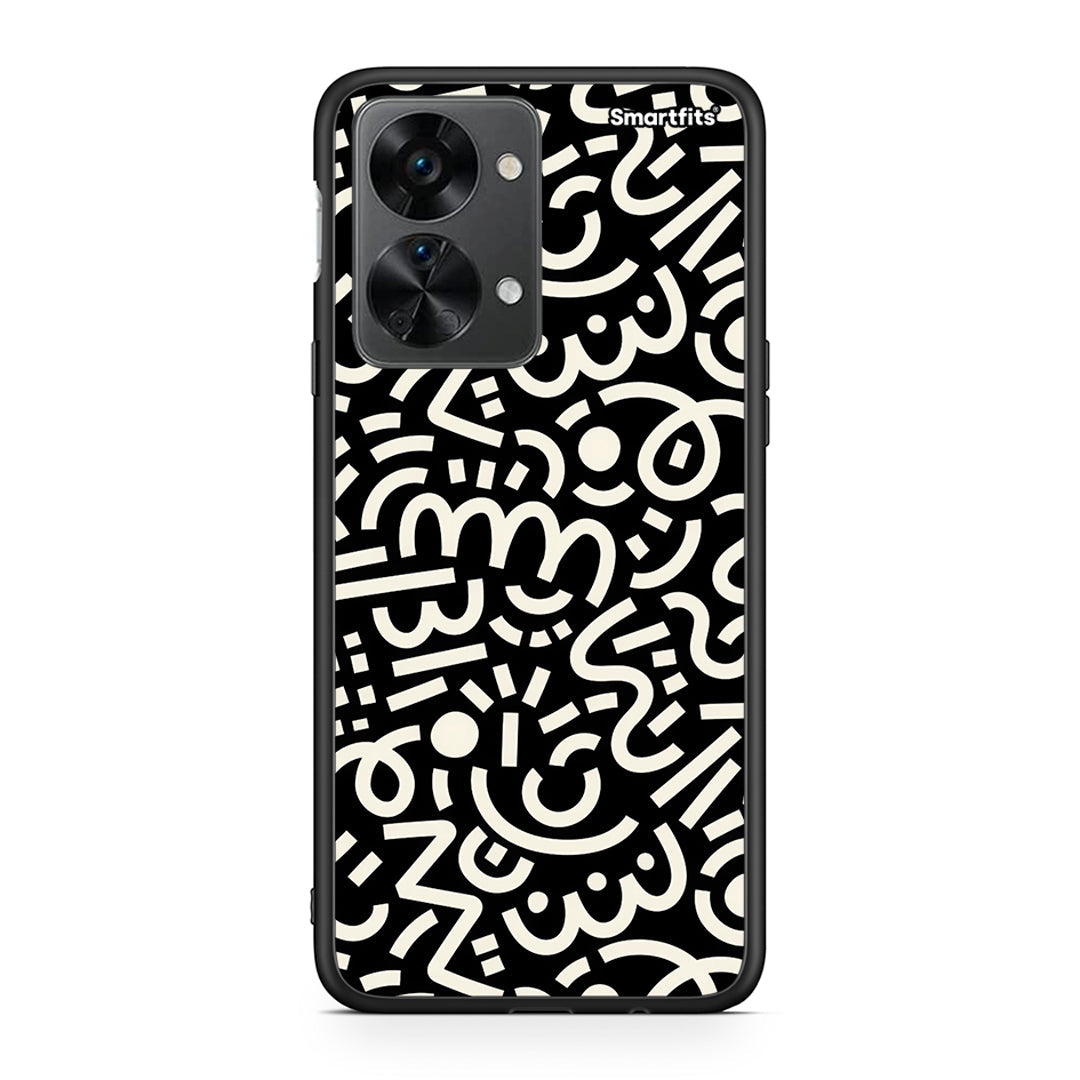 OnePlus Nord 2T Doodle Art θήκη από τη Smartfits με σχέδιο στο πίσω μέρος και μαύρο περίβλημα | Smartphone case with colorful back and black bezels by Smartfits