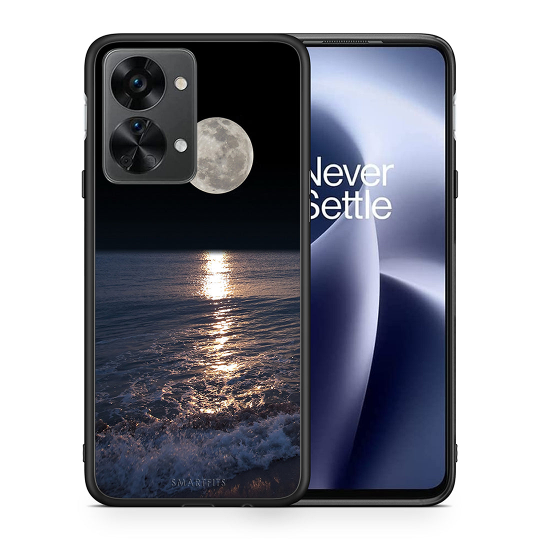 Θήκη OnePlus Nord 2T Moon Landscape από τη Smartfits με σχέδιο στο πίσω μέρος και μαύρο περίβλημα | OnePlus Nord 2T Moon Landscape case with colorful back and black bezels