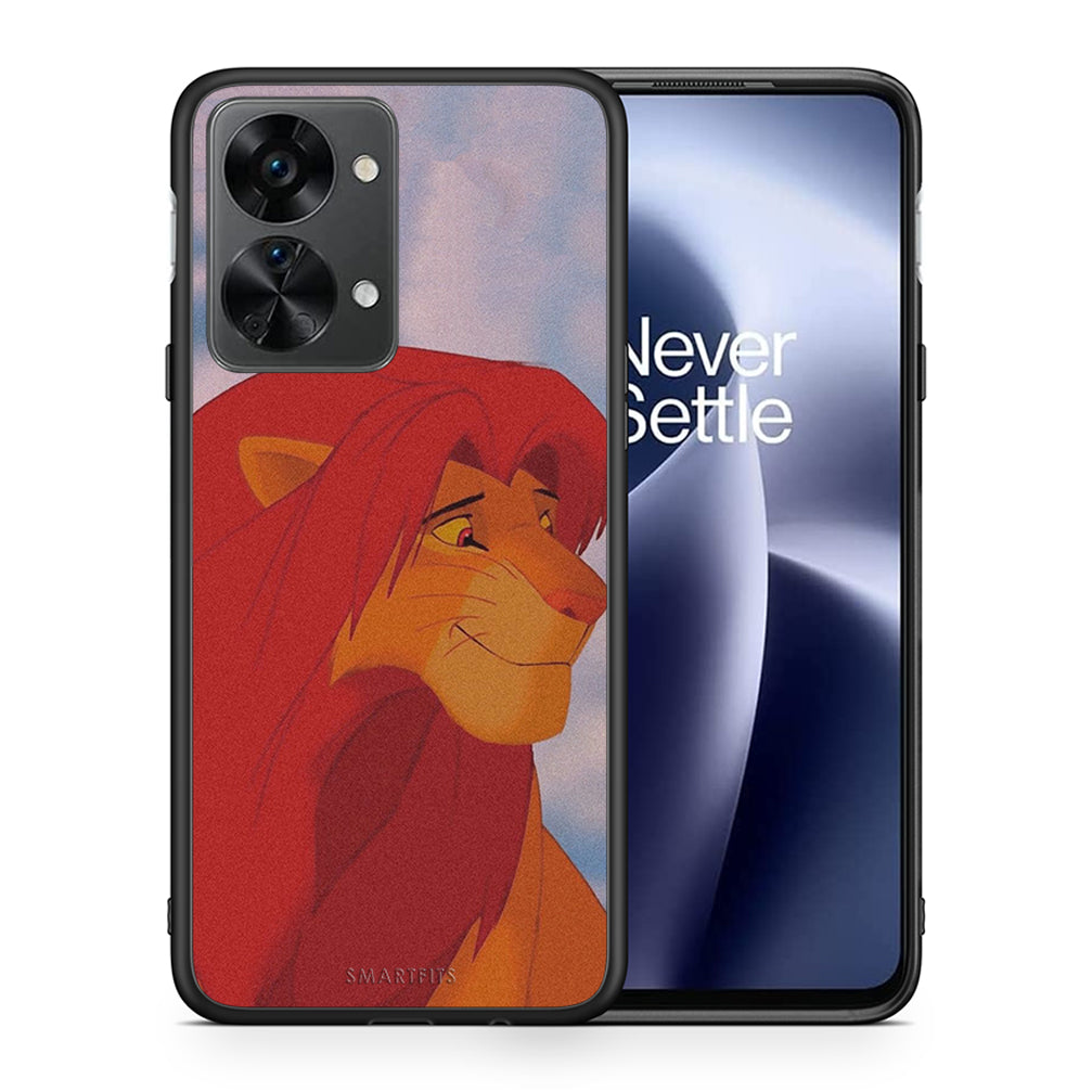 Θήκη Αγίου Βαλεντίνου OnePlus Nord 2T Lion Love 1 από τη Smartfits με σχέδιο στο πίσω μέρος και μαύρο περίβλημα | OnePlus Nord 2T Lion Love 1 case with colorful back and black bezels