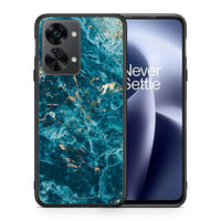Thumbnail for Θήκη OnePlus Nord 2T Marble Blue από τη Smartfits με σχέδιο στο πίσω μέρος και μαύρο περίβλημα | OnePlus Nord 2T Marble Blue case with colorful back and black bezels