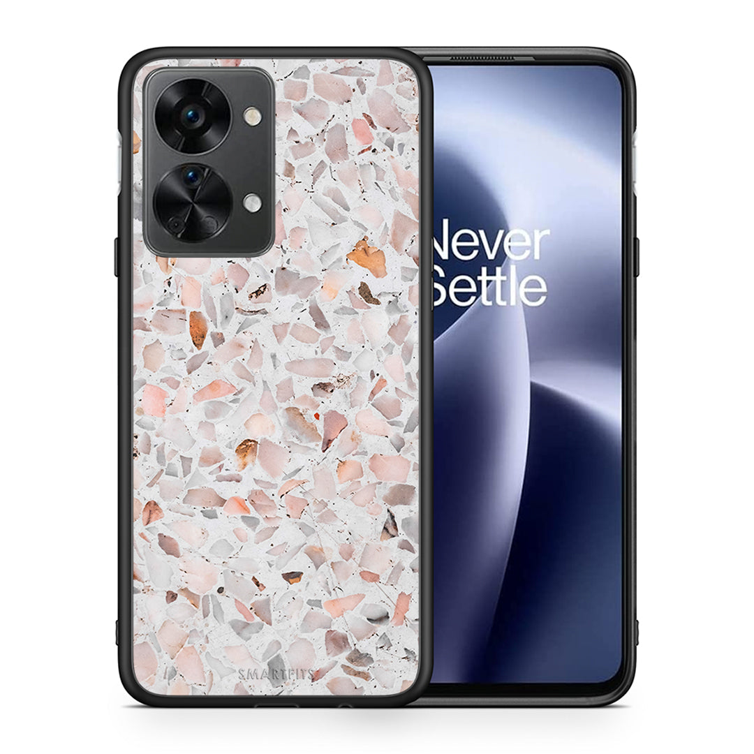 Θήκη OnePlus Nord 2T Marble Terrazzo από τη Smartfits με σχέδιο στο πίσω μέρος και μαύρο περίβλημα | OnePlus Nord 2T Marble Terrazzo case with colorful back and black bezels