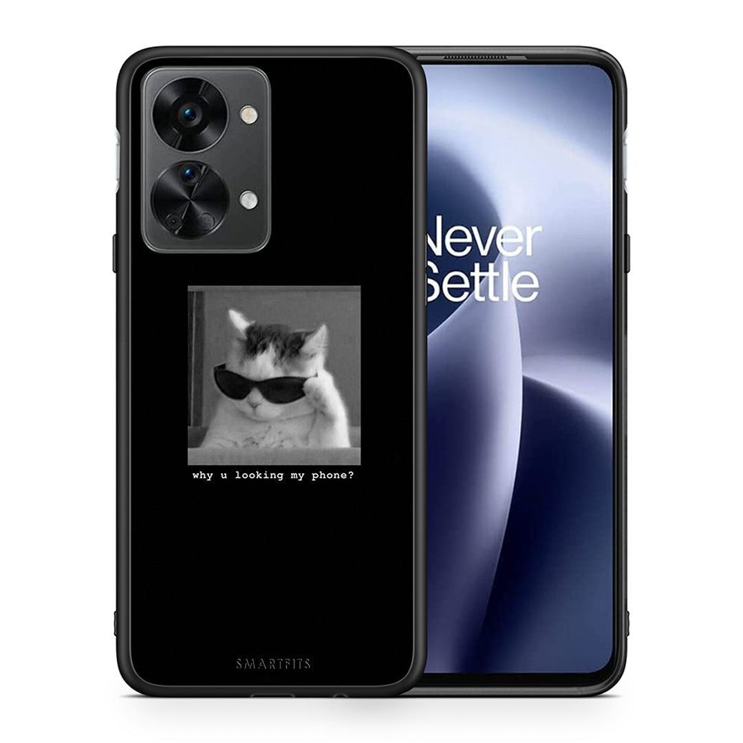 Θήκη OnePlus Nord 2T Meme Cat από τη Smartfits με σχέδιο στο πίσω μέρος και μαύρο περίβλημα | OnePlus Nord 2T Meme Cat case with colorful back and black bezels