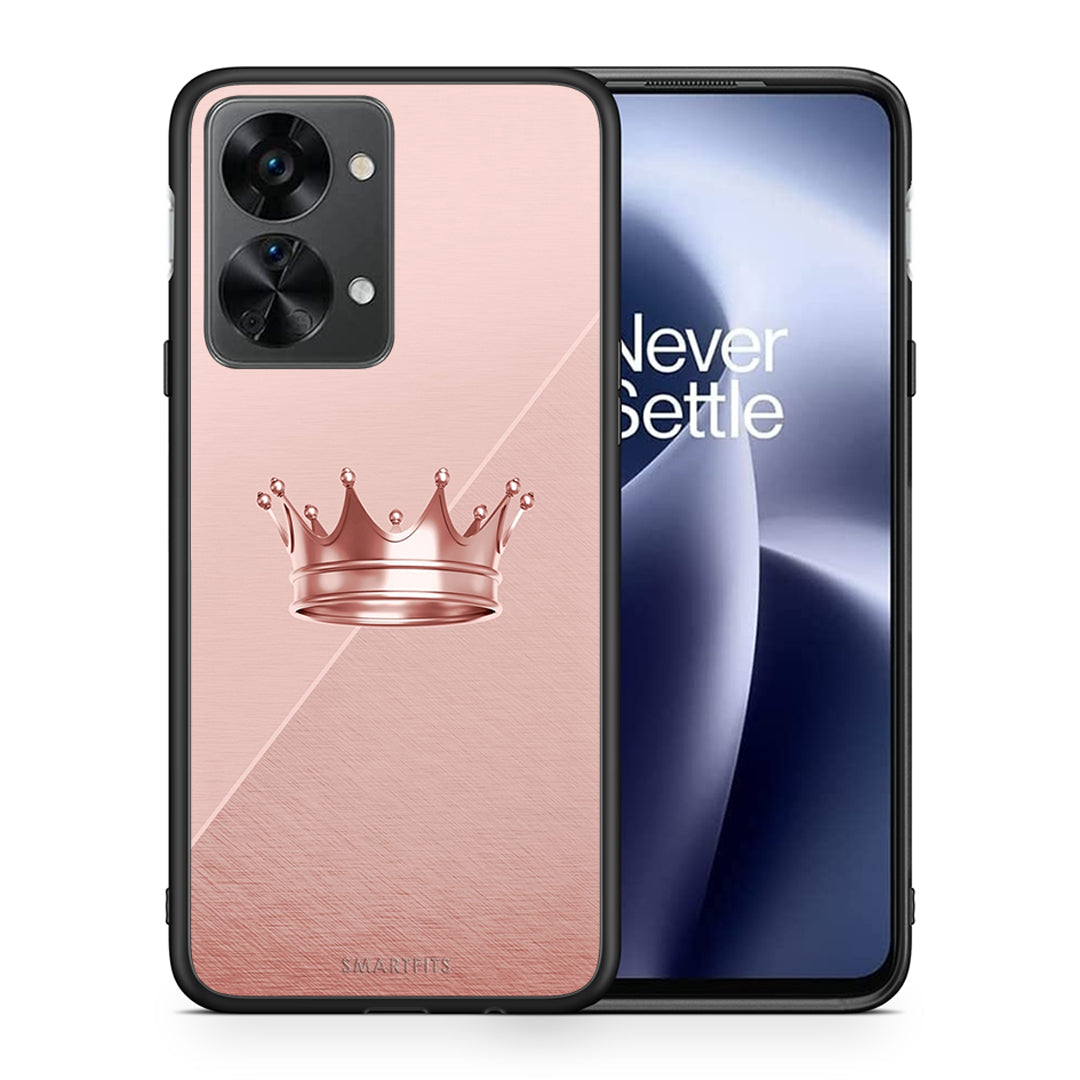 Θήκη OnePlus Nord 2T Crown Minimal από τη Smartfits με σχέδιο στο πίσω μέρος και μαύρο περίβλημα | OnePlus Nord 2T Crown Minimal case with colorful back and black bezels