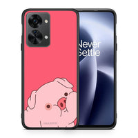 Thumbnail for Θήκη Αγίου Βαλεντίνου OnePlus Nord 2T Pig Love 1 από τη Smartfits με σχέδιο στο πίσω μέρος και μαύρο περίβλημα | OnePlus Nord 2T Pig Love 1 case with colorful back and black bezels