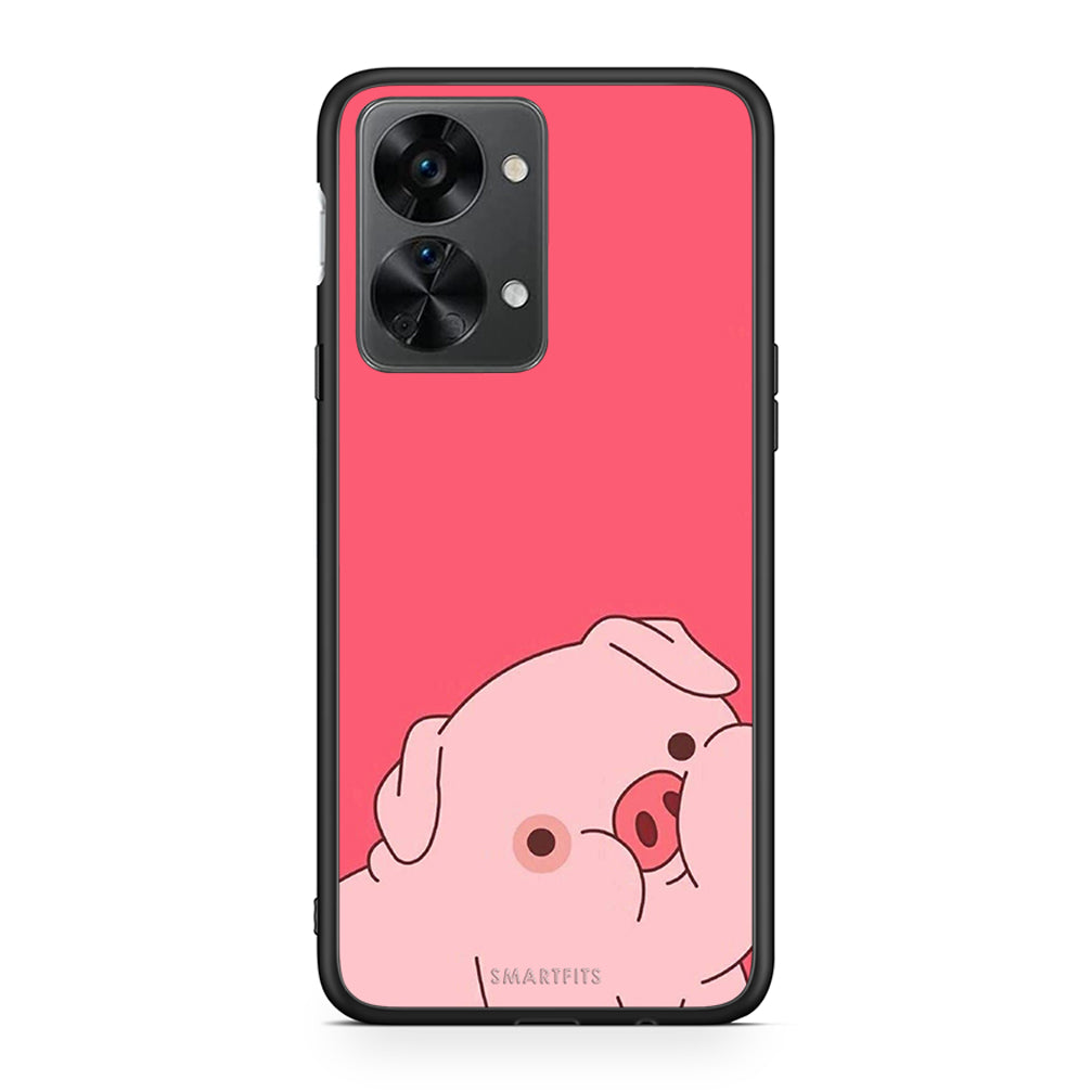 OnePlus Nord 2T Pig Love 1 Θήκη Αγίου Βαλεντίνου από τη Smartfits με σχέδιο στο πίσω μέρος και μαύρο περίβλημα | Smartphone case with colorful back and black bezels by Smartfits