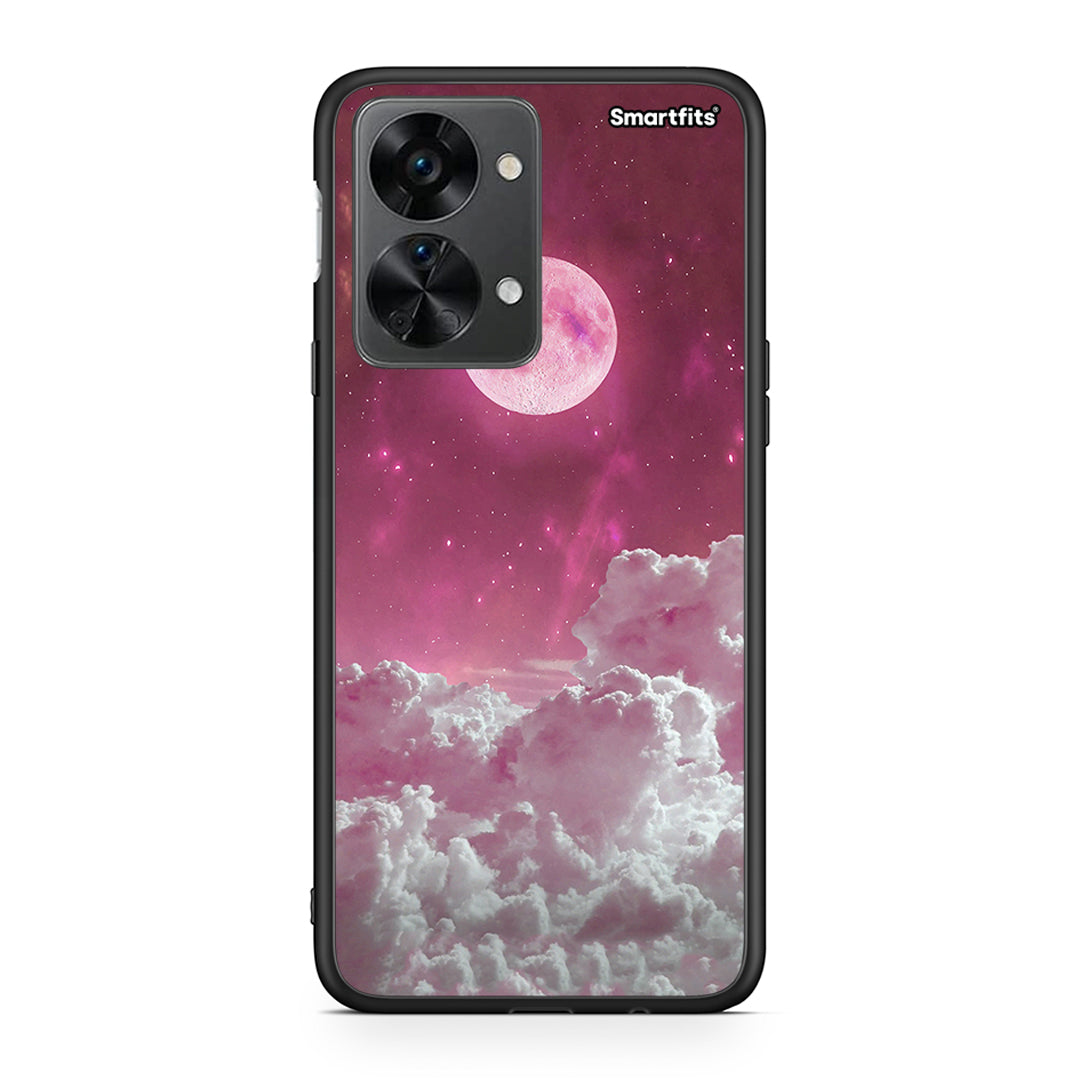 OnePlus Nord 2T Pink Moon θήκη από τη Smartfits με σχέδιο στο πίσω μέρος και μαύρο περίβλημα | Smartphone case with colorful back and black bezels by Smartfits