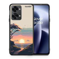 Thumbnail for Θήκη OnePlus Nord 2T Pixel Sunset από τη Smartfits με σχέδιο στο πίσω μέρος και μαύρο περίβλημα | OnePlus Nord 2T Pixel Sunset case with colorful back and black bezels