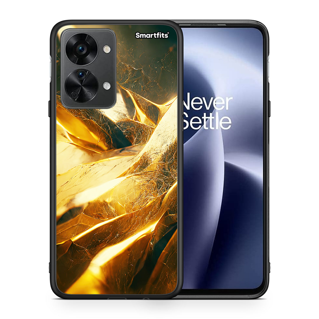 Θήκη OnePlus Nord 2T Real Gold από τη Smartfits με σχέδιο στο πίσω μέρος και μαύρο περίβλημα | OnePlus Nord 2T Real Gold case with colorful back and black bezels