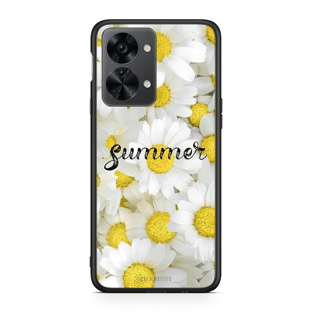 OnePlus Nord 2T Summer Daisies Θήκη από τη Smartfits με σχέδιο στο πίσω μέρος και μαύρο περίβλημα | Smartphone case with colorful back and black bezels by Smartfits