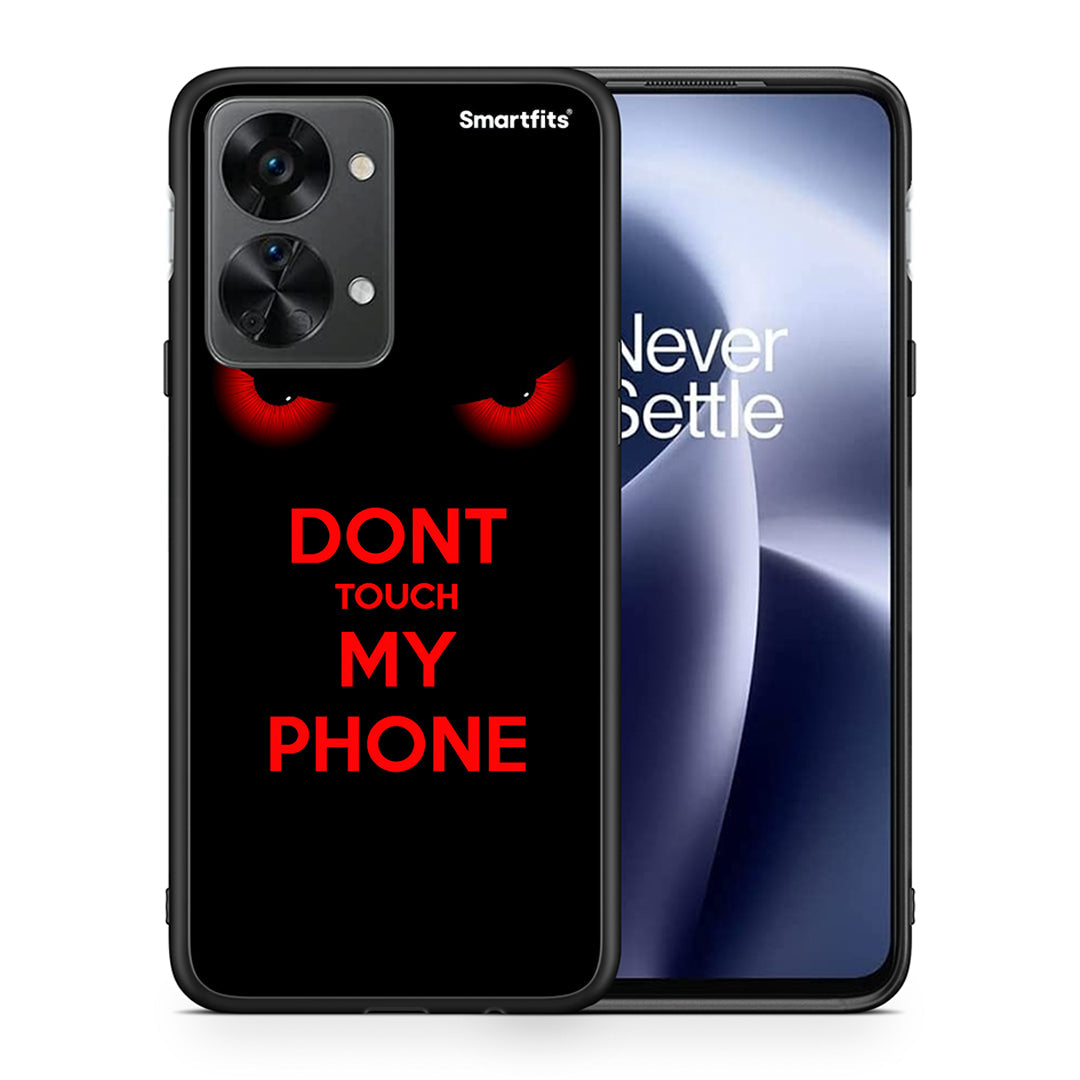 Θήκη OnePlus Nord 2T Touch My Phone από τη Smartfits με σχέδιο στο πίσω μέρος και μαύρο περίβλημα | OnePlus Nord 2T Touch My Phone case with colorful back and black bezels