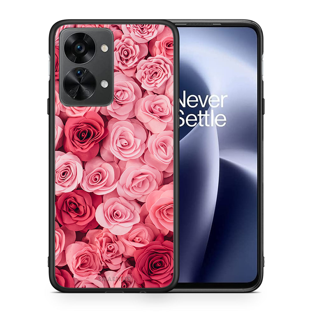 Θήκη OnePlus Nord 2T RoseGarden Valentine από τη Smartfits με σχέδιο στο πίσω μέρος και μαύρο περίβλημα | OnePlus Nord 2T RoseGarden Valentine case with colorful back and black bezels