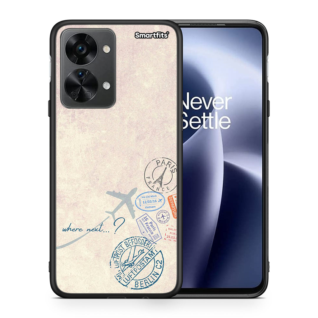 Θήκη OnePlus Nord 2T Where Next από τη Smartfits με σχέδιο στο πίσω μέρος και μαύρο περίβλημα | OnePlus Nord 2T Where Next case with colorful back and black bezels